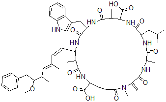 15-(1H--3-׻)-18-[(1Z,3E)-6--3,5-׻-7--1,3-ϩ]-1,5,12,19-ļ׻-2-Ǽ׻-8-(2-׻)-3,6,9,13,16,20,25--1,4,7,10,14,17,21-ߵӻʮ-11,22-ṹʽ_157622-02-1ṹʽ