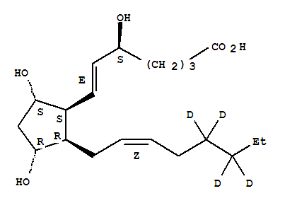 (5S,6E,8beta,9alpha,11alpha,14Z)-5,9,11-ǻ(17,17,18,18-<sup>2</sup>H<sub>4</sub>)ǰ-6,14-ϩ-1-ṹʽ_214977-79-4ṹʽ