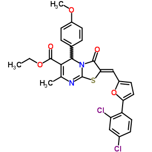 (8Z)-8-[[5-(2,4-ȱ)-2-߻ૻ]Ǽ׻]-2-(4-)-4-׻-9--7--1,5-˫[4.3.0]-3,5-ɶϩ-3-ṹʽ_5662-03-3ṹʽ