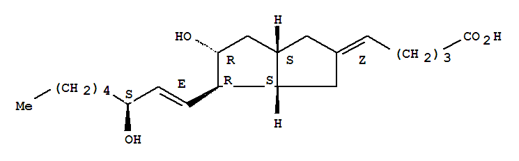 (5Z)-5-[(3aS,4R,5R,6aS)-5-ǻ-4-[(1E,3S)-3-ǻ-1-ϩ-1-]-2(1H)-ϩ]ṹʽ_69609-77-4ṹʽ