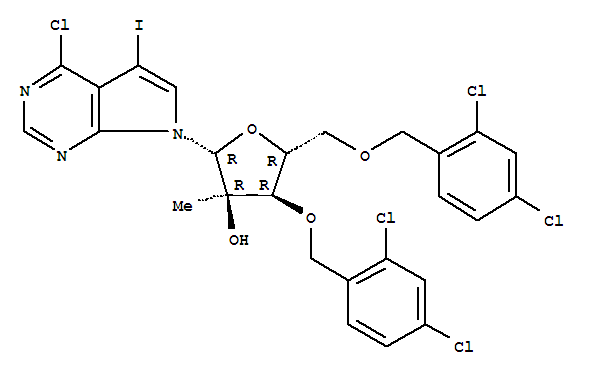 7-[3,5-˫-o-[(2,4-ȱ)׻]-2-c-׻-beta-d-߻]-4--5--7h-[2,3-d]ऽṹʽ_847551-25-1ṹʽ
